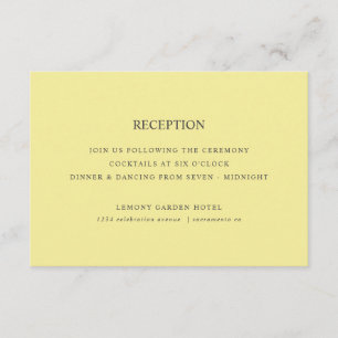 Carte D'accompagnement Citrons RÉCEPTION DE MARIAGE Jaune Chic