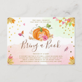 Carte D'accompagnement Citrouille Apportez un livre Automne Baby shower d