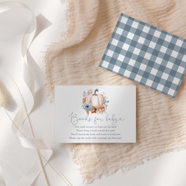 Carte D'accompagnement Citrouille Automne Boy Baby shower Livres Pour Béb (Créateur téléchargé)