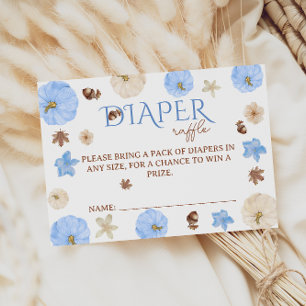 Carte D'accompagnement Citrouille bleu Baby shower  Déchets Raffle