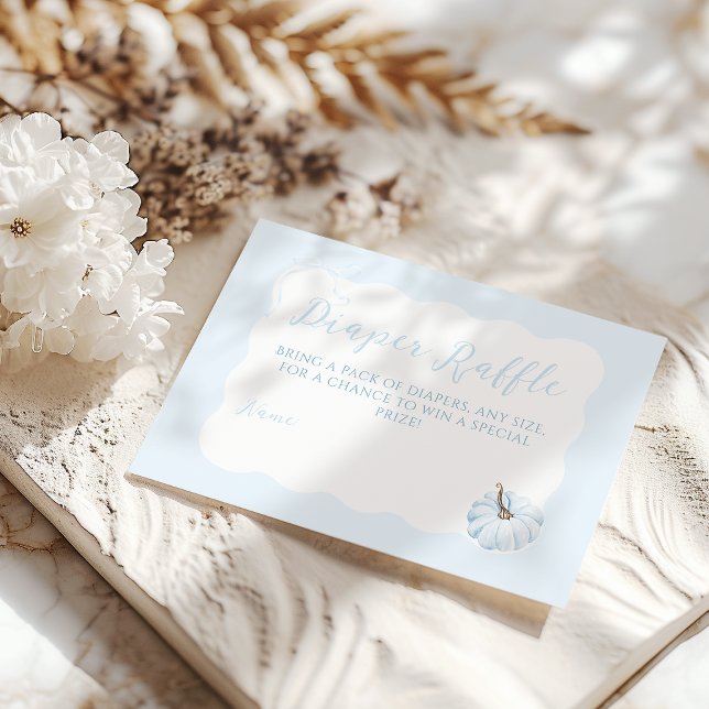 Carte D'accompagnement Citrouille bleu C'est un garçon Baby shower d'auto (Créateur téléchargé)