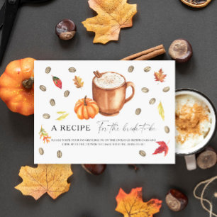 Carte D'accompagnement Citrouille Coffee nuptiale Recette pour la mariée