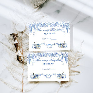Carte D'accompagnement Citrouille Dusty Blue Toile Floral Baby shower de 