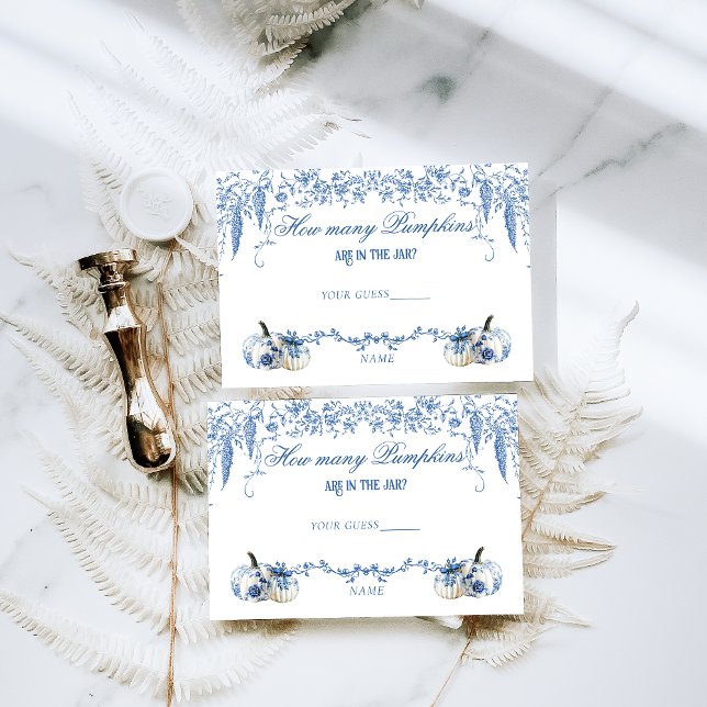 Carte D'accompagnement Citrouille Dusty Blue Toile Floral Baby shower de  (Créateur téléchargé)
