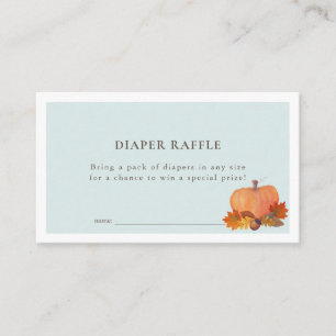 Carte D'accompagnement Citrouille Feuilles d'automne Blue Diaper Raffle T