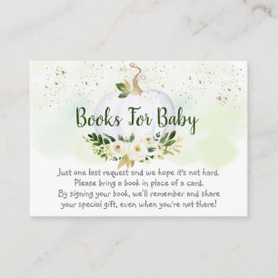 Carte D'accompagnement Citrouille Green Baby shower Gold Demande de réser