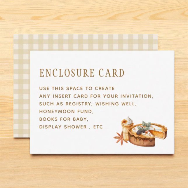 Carte D'accompagnement Citrouille Little Cutie Baby shower à tarte person (Créateur téléchargé)