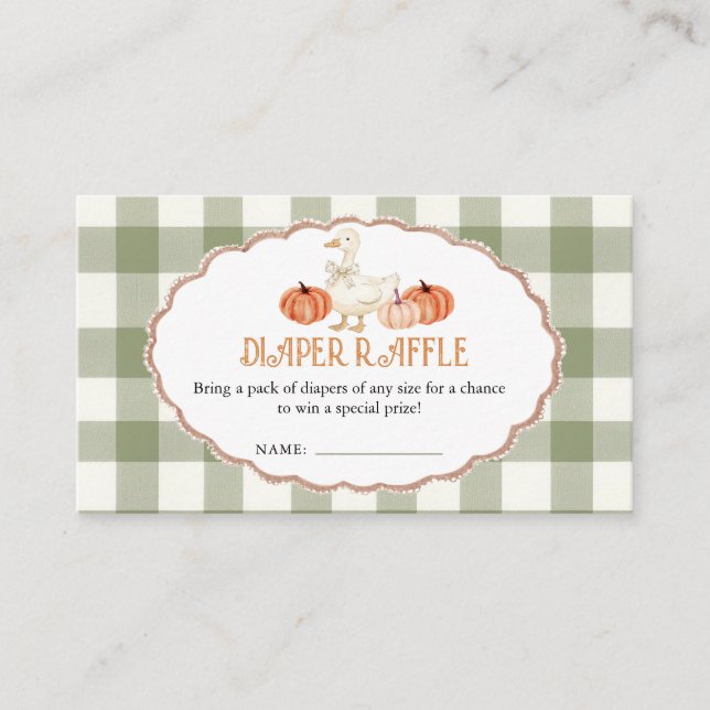 Carte D'accompagnement Citrouille Orange Baby shower Déchets  Enc (Devant)