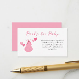 Carte D'accompagnement Citrouille rose Bow Girl Baby shower Livres Pour B