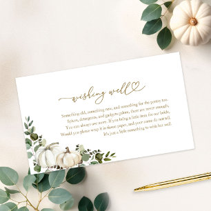 Carte D'accompagnement Citrouille Verdure Automne Mariage Souhaiter La Bi