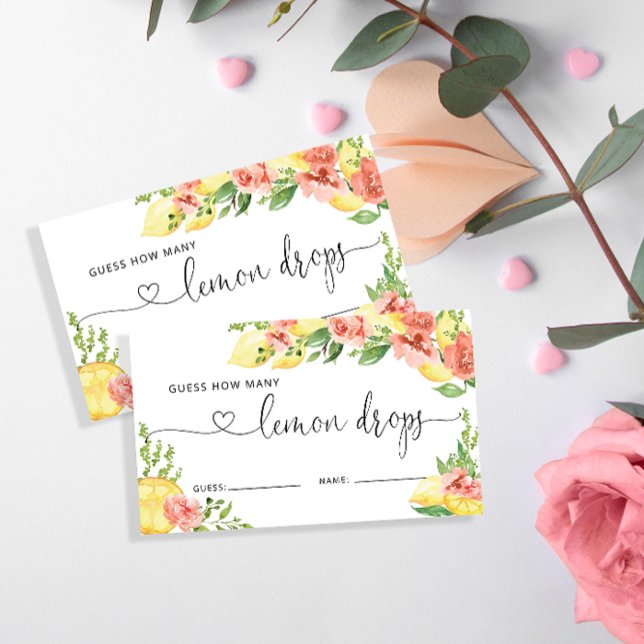 Carte D'accompagnement Citrus Combien de Citrons goutte Fête des mariées  (Créateur téléchargé)