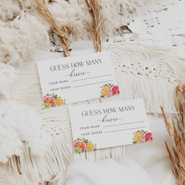 Carte D'accompagnement Citrus Devinez combien de baisers jeu nuptiale (Créateur téléchargé)