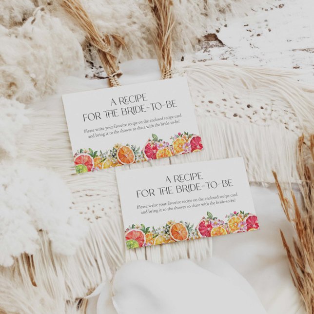 Carte D'accompagnement Citrus Summer Recette pour que la mariée soit (Créateur téléchargé)