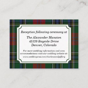 Carte D'accompagnement Clan MacClain Plaid Mariage Enclôture Card