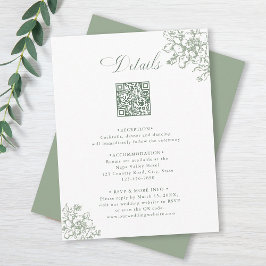 Carte D'accompagnement Classic Bloom Garden Sage Green Détails du Mariage