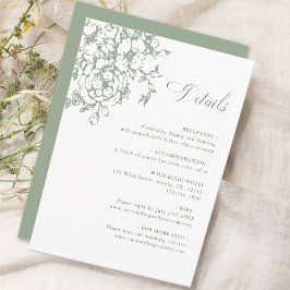 Carte D'accompagnement Classic Bloom Garden Sage Green Détails du Mariage