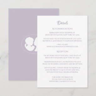 Carte D'accompagnement Classic Cameo Regency Purple Détails sur le Mariag