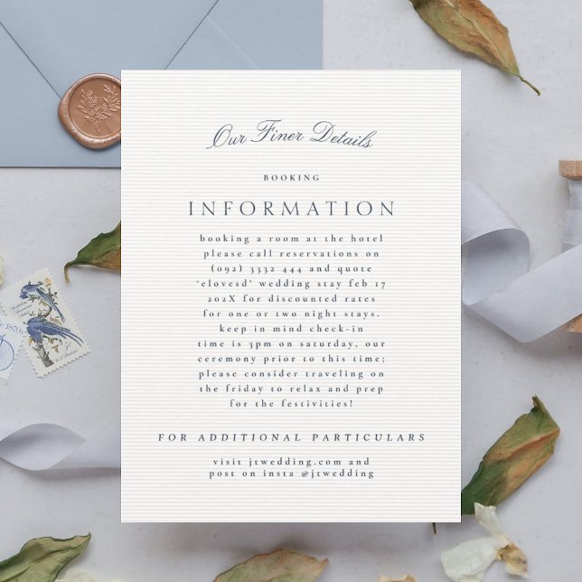 Carte D'accompagnement Classic Elegant Marine Bleu Mariage officiel (Créateur téléchargé)