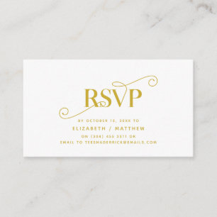 Carte D'accompagnement Classic élégant, Script or, réponse RSVP