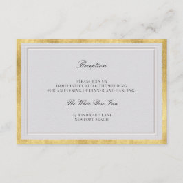 Carte D'accompagnement Classic Elevated Ivory Gold Wedding Reception