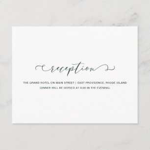 Carte D'accompagnement Classic Forest Green et White Mariage de réception