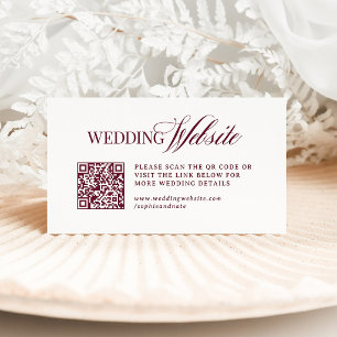 Carte D'accompagnement Classic Luxe Code QR du site Web de mariage