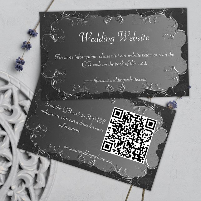 Carte D'accompagnement Classic Mariage Dark Silver Mariage site Web (Créateur téléchargé)