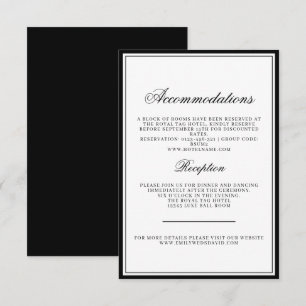 Carte D'accompagnement Classic noir et blanc élégant régal