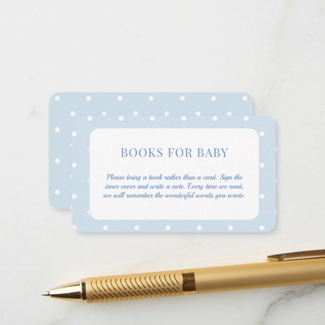 Carte D'accompagnement Classic Polka Baby shower Livres Pour Bébé (Devant/Arrière en situation)