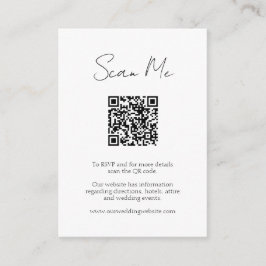 Carte D'accompagnement Classic RSVP QR Code Site Web Minimaliste Mariage