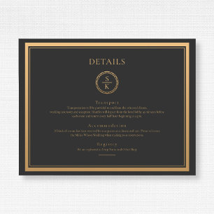 Carte D'accompagnement Classic Simple Elegance Gold Mariage noir