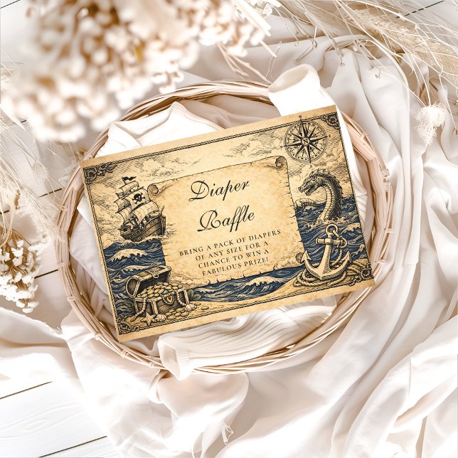 Carte D'accompagnement Classic Storybook Pirate Diapper Raffle (Créateur téléchargé)