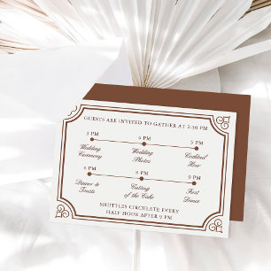 Carte D'accompagnement Classic Terracotta & Ecru Mariage Timeline