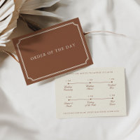 Classic Terracotta & Ecru Wedding Day Timeline
