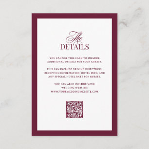 Carte D'accompagnement Classique Luxe Détails des invités de mariage av