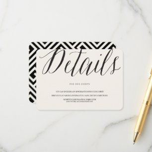 Carte D'accompagnement Classique Simple Script Moderne Chic Mariage Détai