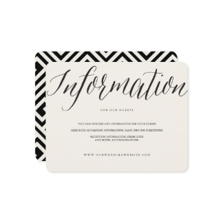 Carte D'accompagnement Classique Simple Script Moderne Mariage Informatio
