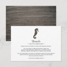 Carte D'accompagnement Clay Seahorse Beach Wedding Détail