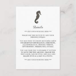 Carte D'accompagnement Clay Seahorse Beach Wedding Détail