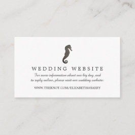 Carte D'accompagnement Clay Seahorse Beach Wedding Website