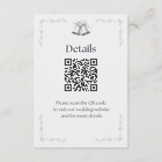 Carte D'accompagnement Cloche de mariage argentée Détail Enclosure