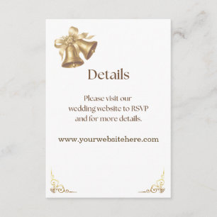 Carte D'accompagnement Cloche en Or Antique Détails Enclosure