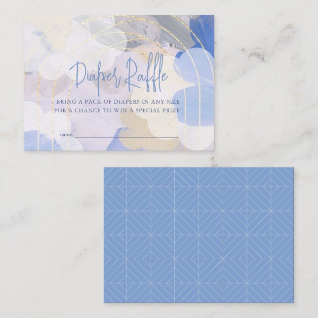 Carte D'accompagnement Cloud 9 Gouache Baby shower Déchets Raffle (Devant / Derrière)