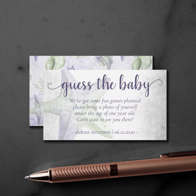 Carte D'accompagnement Coastal Chic | Purple Starfish Guess (Créateur téléchargé)