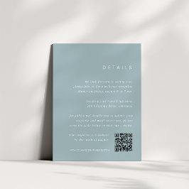 Carte D'accompagnement Coastal Dusty Aqua All-in-One Détails du Mariage
