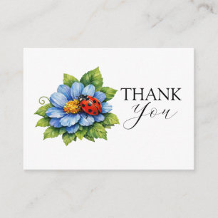 Carte D'accompagnement Coccinelle Bliss sur une fleur bleue en fleurs Mer