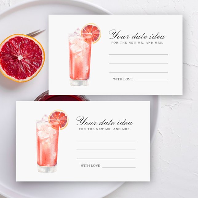 Carte D'accompagnement Cocktail Bridal Shower - Date night ideas (Créateur téléchargé)