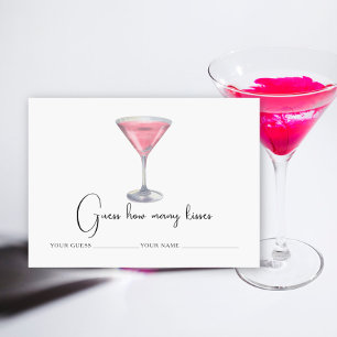 Carte D'accompagnement Cocktail - Combien de baisers jeu de mariage