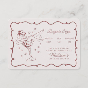 Carte D'accompagnement Cocktails Bourgogne Cowgirls Tailles de lingerie I