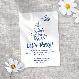 Carte D'accompagnement Cocktails Illustrés Whimsical Réception De Mariage